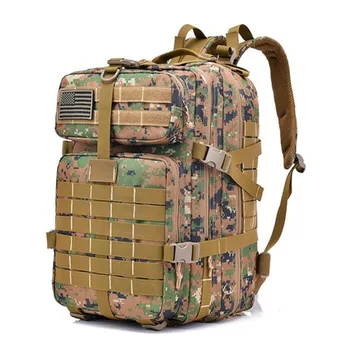 

FK9252 40L Military Outdoor Tactical Backpack with Hook-and-loop Fastener Jungle Digital MOLLE system Oxford Cloth Backpack