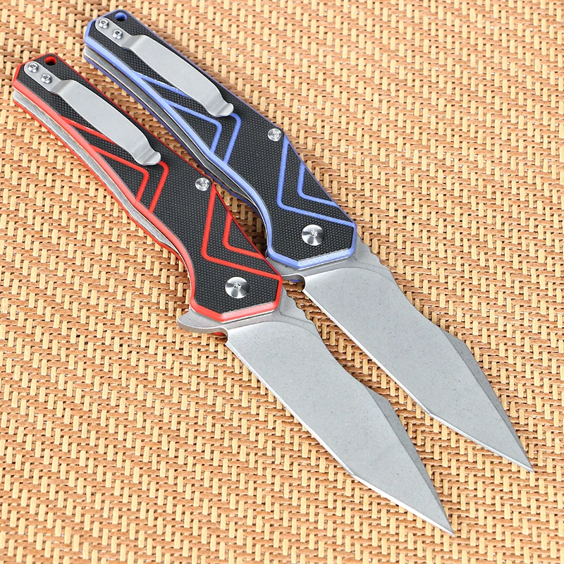 Складной нож G10 для кемпинга из нержавеющей стали с лезвием 5cr15 зеленого цвета