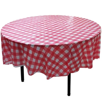 

Square 12 Pack Disposable Picnic Tablecloth 86 Inch Round Tablecloth Party Tablecloth