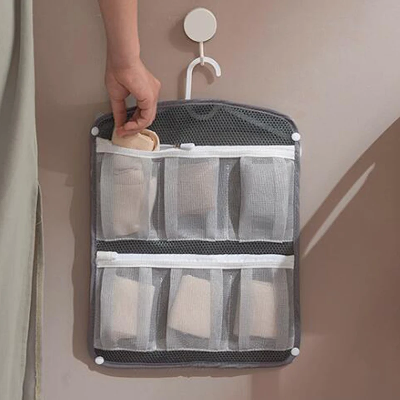 Folding 6 Grid Storage Box Socks Toy Underwear Sorting Storage Bag Door Wall Hanging Closet Organizer Multifunction