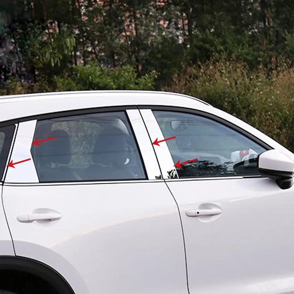 Для Mazda CX5 CX-5 KF нержавеющая сталь окна Планки центр столбы Чехлы для автомобиля аксессуары для укладки