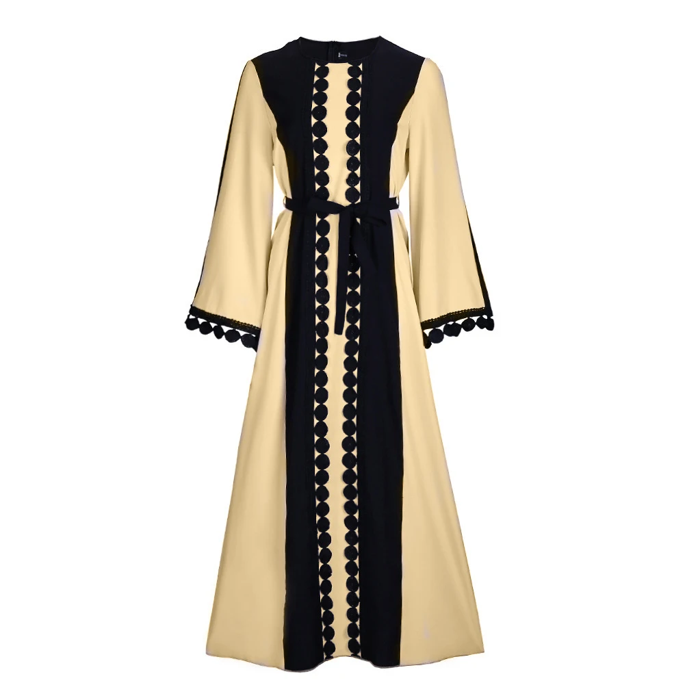 Women Dress Lace Long Dress Kaftan Abaya Muslim Islamic Long Sleeve Jilbab Maxi Dress New