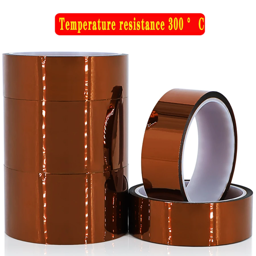 4 rolls of 3mm x 30m 100ft Kptn Tape BGA High Heat Resistant Polyimide Dye Sub 