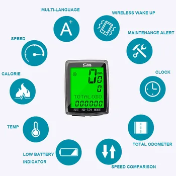 

Bike Computer Bicycle Speedometer Cycling Stopwatch Odometer Waterproof Digital Bike Speedometer with Backlight LED спидометр #2