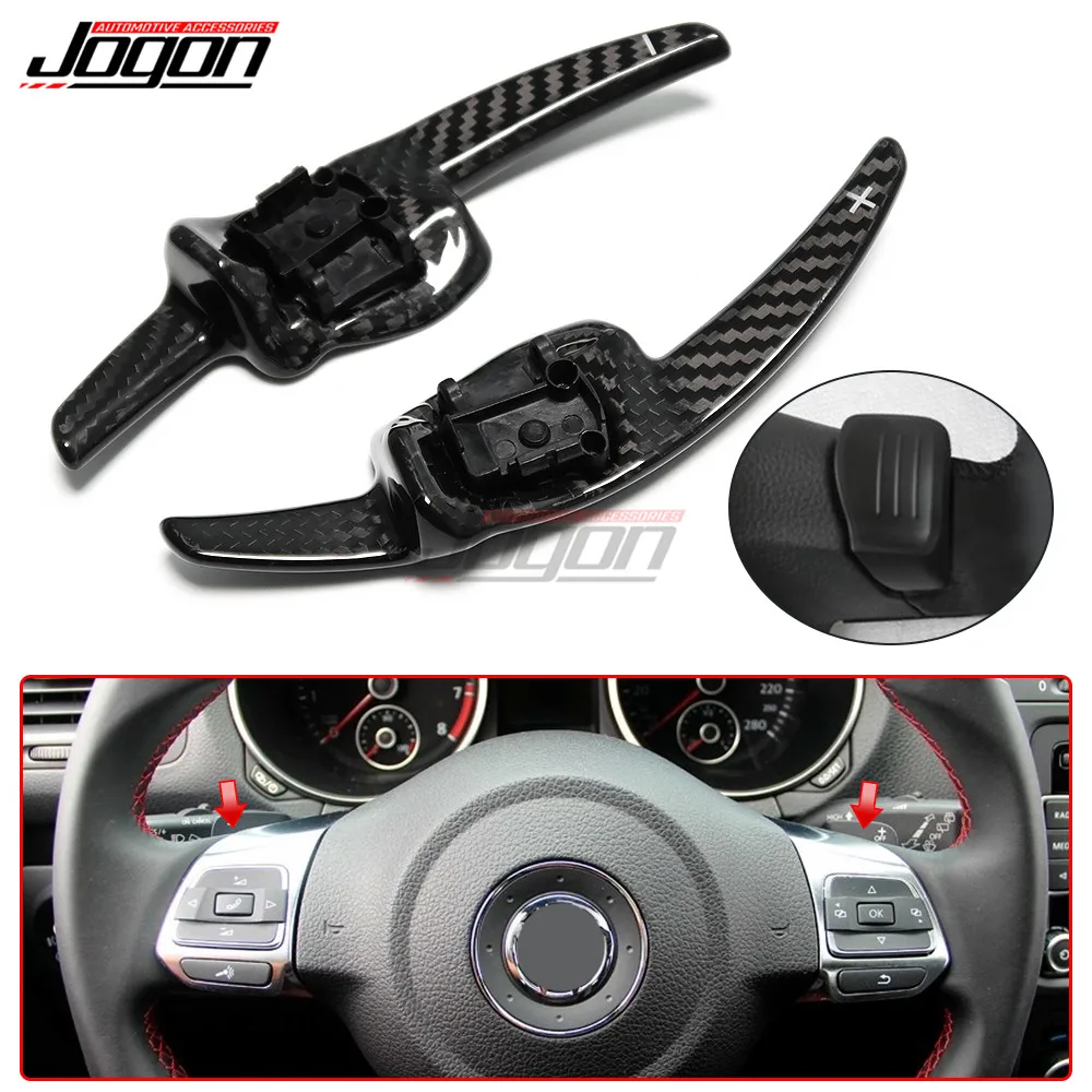 

Replace Carbon Fiber Steering Wheel Shifter Paddle For VW Tiguan Golf 6 MK5 MK6 Jetta GTI R20 R36 CC Scirocco POLO Passat B6 B7