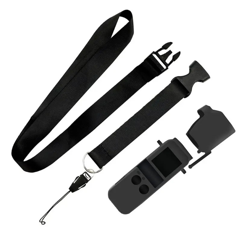 Подходит для DJI OSMO Карманный защитный рукав мягкий силиконовый рукав с шнурком - Цвет: BK