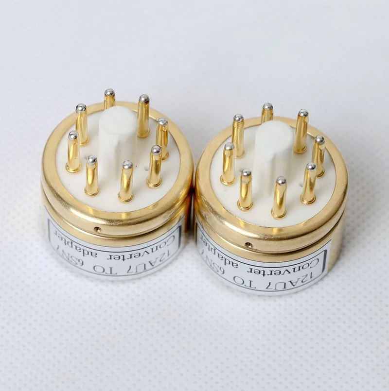 1PCS Gold Plated 12AU7 12AX7 To 6SL7 6SN7 Tube Converter Adapter Socket
