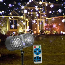 Projecteur Laser blanc flocon de neige, lumière blanche, lumière de scène, télécommande, fonction de minuterie pour les vacances de noël