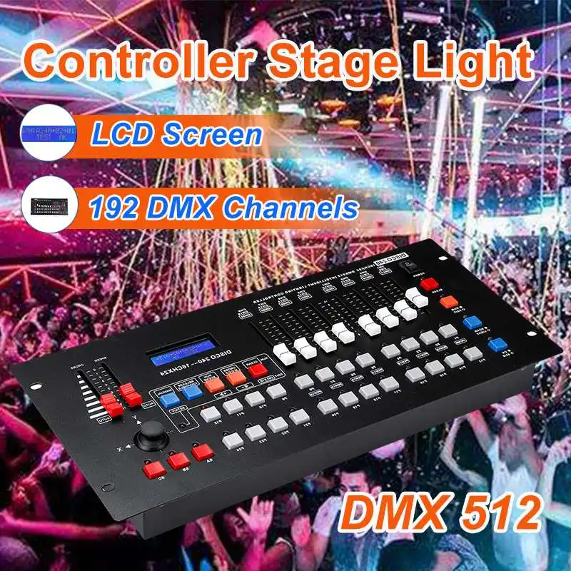 

Efficient 192 DMX Controller DJ Equipment LCD DMX 512 Console Lighting For LED Par Moving Head Spotlights DJ Controller