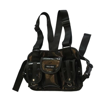 

PVC Chest Bag Vest Waist Pack Multi-function Backpack Men Women Hip-Hop Street Shoulder School Bags Cute Knapsack