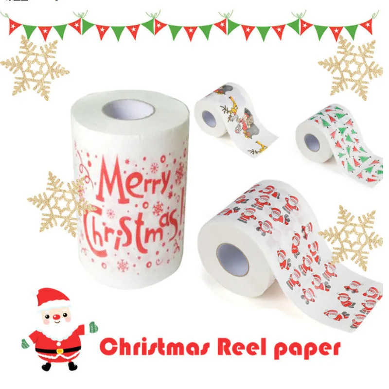 

Merry Christmas Roll Paper Home Santa Claus Bath Toilet Roll Paper Christmas Supplies Xmas Decor Tissue Xmas New Year Supplies