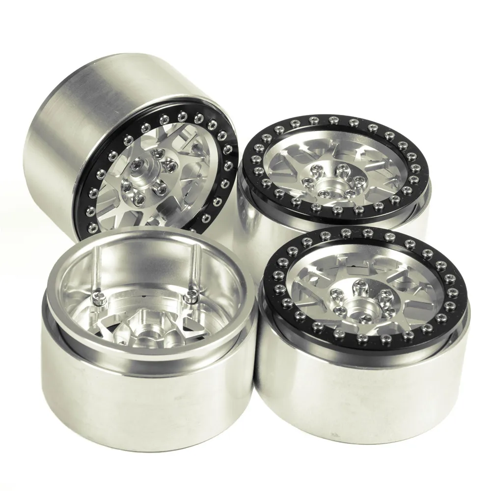 

1.9 Beadlock Wheels red&black&silver for 1/10 RC Crawler Axial Traxxas TRX4 SCX10 SCX10 II 90046