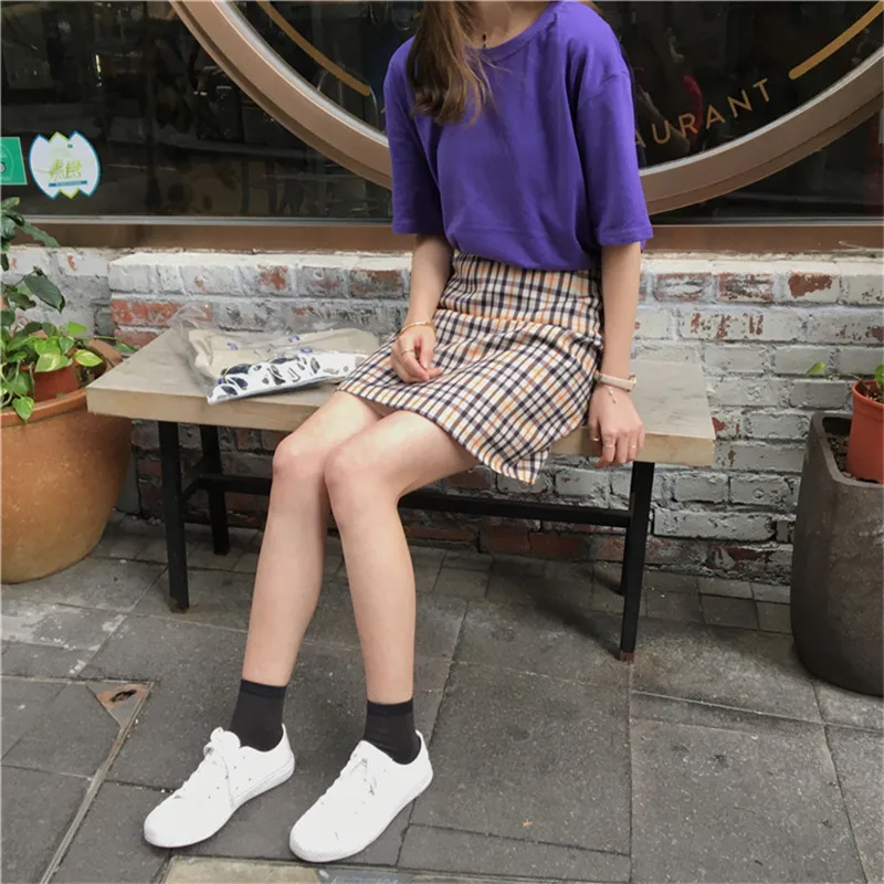 95% Cotton Candy Colors T Shirt Summer Women Loose Solid Tee Shirt Female Short Sleeve Tops Tees Causal O-Neck Basic T-shirt