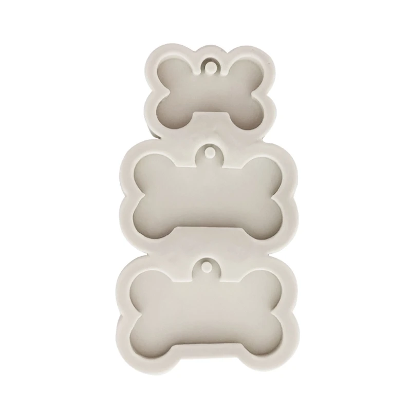 

Crystal Epoxy DIY Resin Mold Dog Tag Bone Shaped Keychain Casting Silicone Mould U4LE