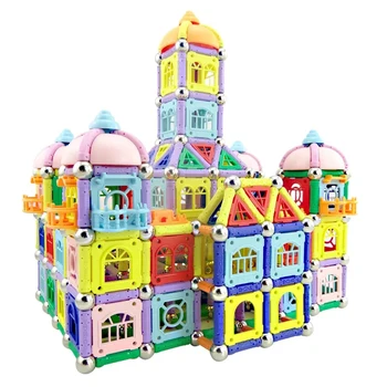 

2019 Magnet Sticks with Metal Balls Castle Designer Magnetic Blocks Building Construction toy Educational Toy For Kids Gifts