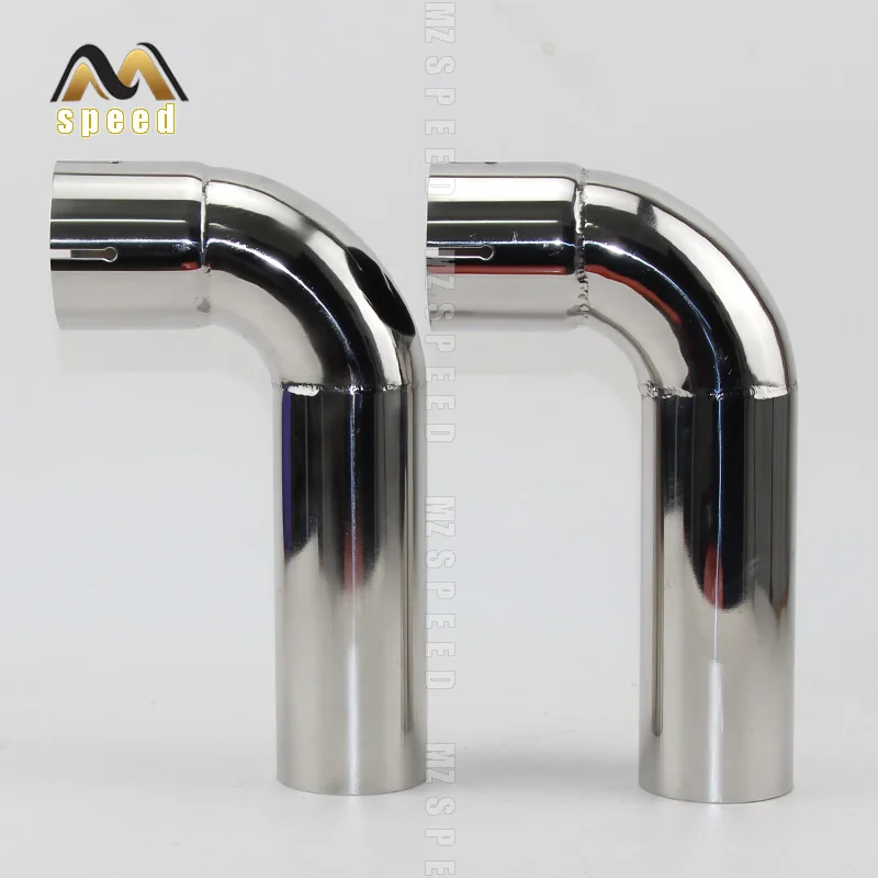 자동차 스타일링 배기 파이프 머플러 테일 파이프 304 스테인레스 스틸 용접 재료, 90 도, 54mm, 66mm, 73mm, 76mm