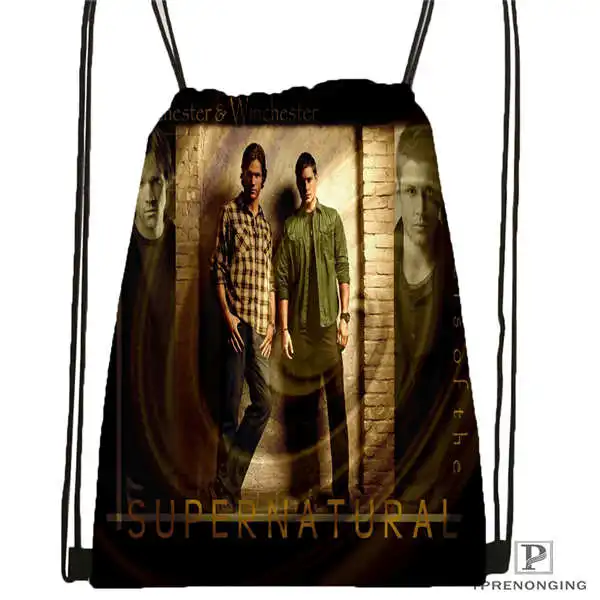 Drawstring Backpack Индивидуальная сверхъестественная походная сумка на шнурке, милый рюкзак для детей(черная спинка) 31x40 см#20180611-02-90 - Цвет: Drawstring Backpack