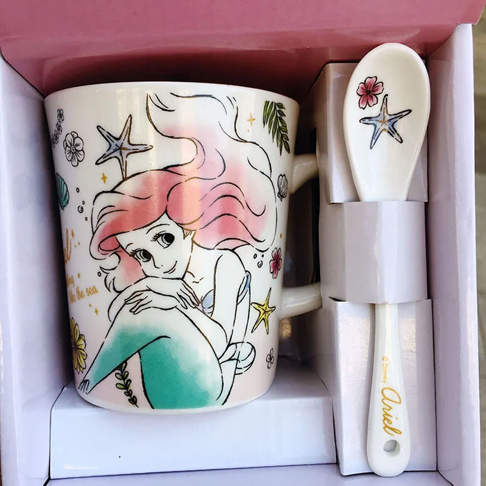 Мультяшная милая маленькая Русалочка Ариэль Алиса Рапунцель Принцесса фарфоровая керамическая кружка для чая кофе чашка подарок