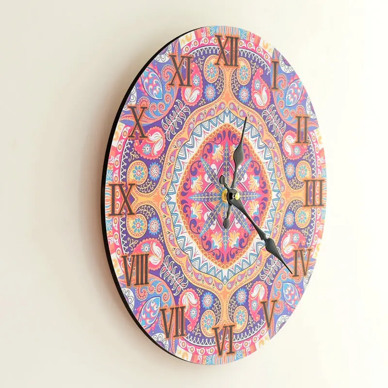 MDF Wall Clock Color Printing Board Wall Clock Electronic Clock Frameless Clock Home Decor