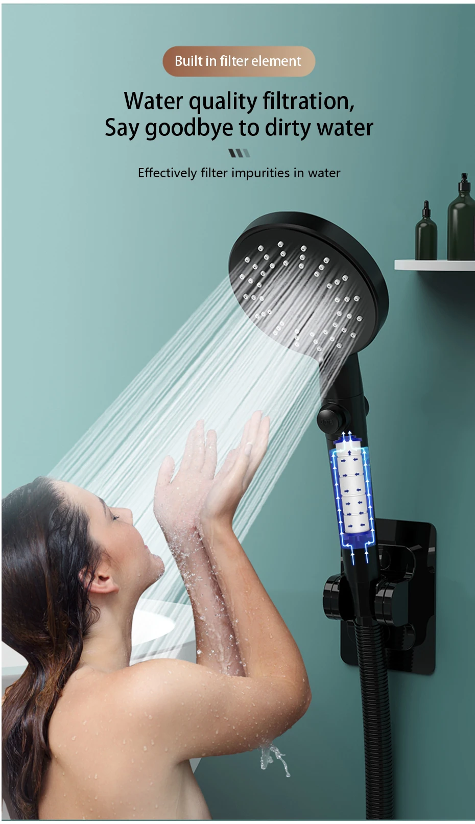 POMMEAU DE DOUCHE,C shower full setPomme de douche réglable pour