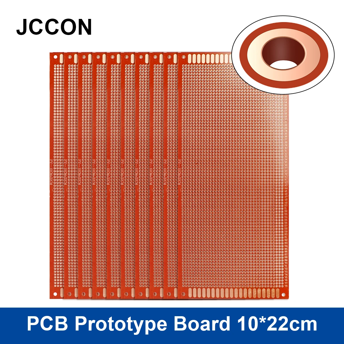 10Pcs PCB Prototype Board 10x22 cm Circuit Protoboard Universal DIY Matrix Single Row Continuous Hole Soldering Plate