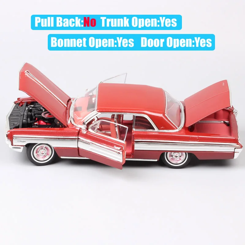 Большой Детский 1/18 дорожный знак Ретро 1962 Olds мобильный StarFire Diecasts& Toy Vehicles Весы Модель автомобиля миниатюрный автомобиль