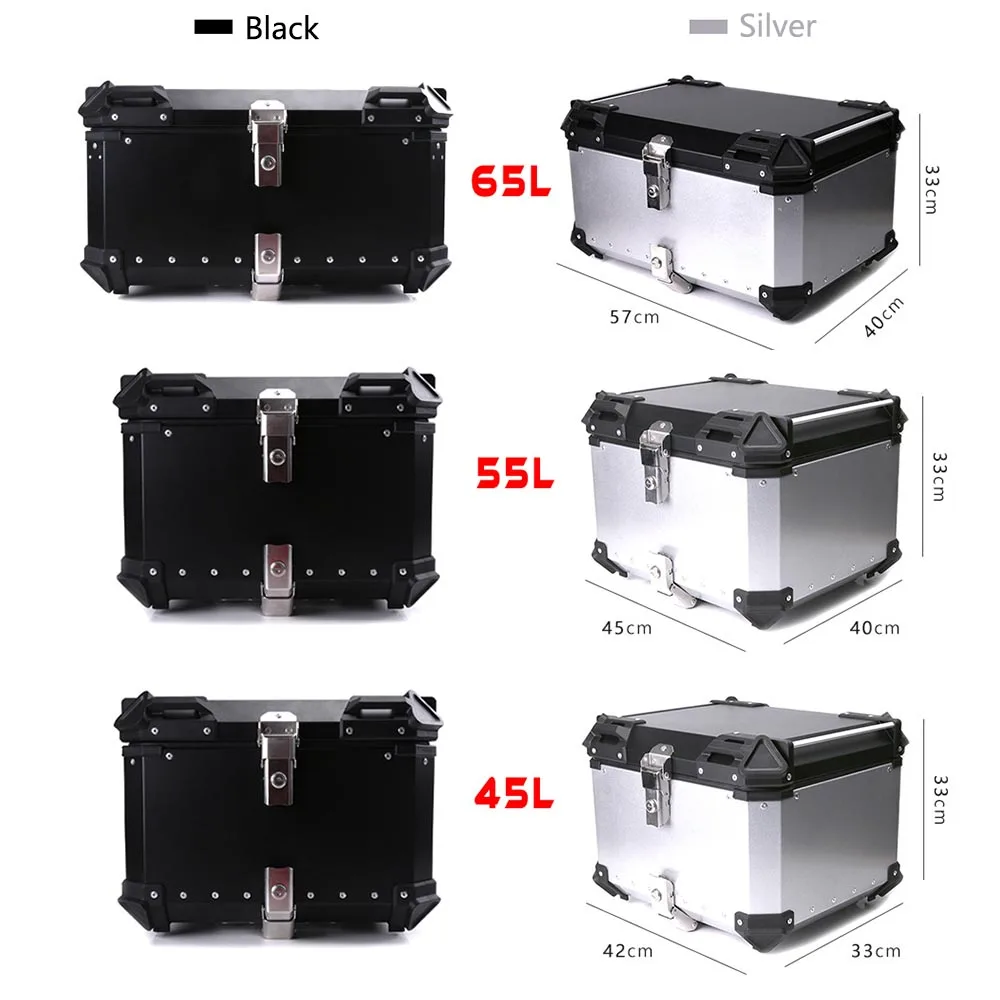 45L 55L 65L Motorcycle Rear Trunk Storage Top Tool Box Waterproof