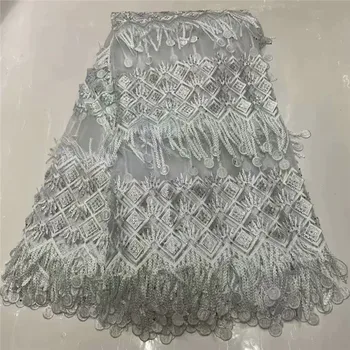

Graceful design embroidery French lace fabric nice net lace fabric for evening dress VRN266(5yards/lot)
