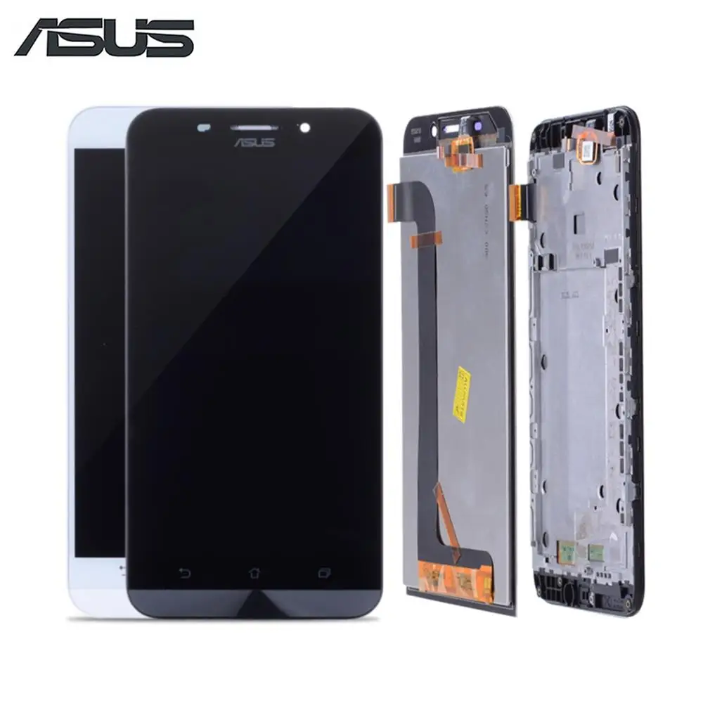 Цена Дисплей для ASUS Zenfone Max ZC550KL font b LCD b font в сборе с тачскрином на рамке Оригинал черный белый