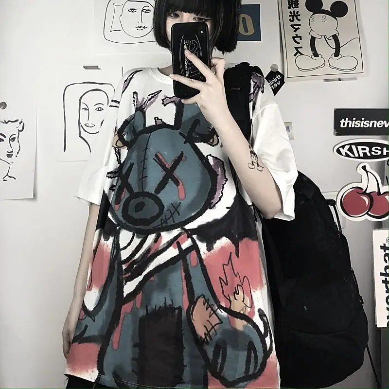 new casual letter print oversized t shirt women tops short sleeve green vogue summer T-Shirt female harajuku loose eee shirt