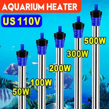 

110V/220V 50-500W Stainless Steel Adjustable Automatic Submersible Aquarium Fish Tank Water Temperature Thermostat Heater Rod