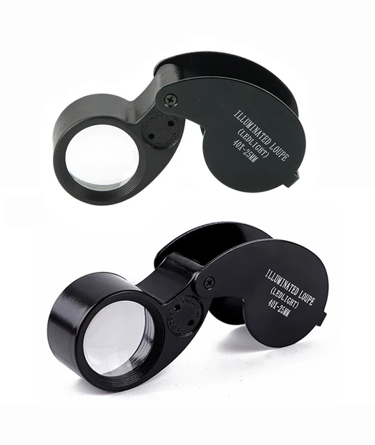 40X-25mm LED Illuminated Jewelers Loupe Magnifier With Light Diamond Eye  Magnifying Glass For Jewelry Antiques Coins Stamps - AliExpress