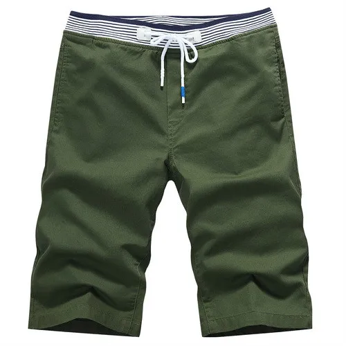 Army Green Модные шорты для молодых мужчин со средней талией, облегающие стильные мужские хлопковые шорты, большие размеры, M-4XL,, мужские шорты до колен - Цвет: Army Green