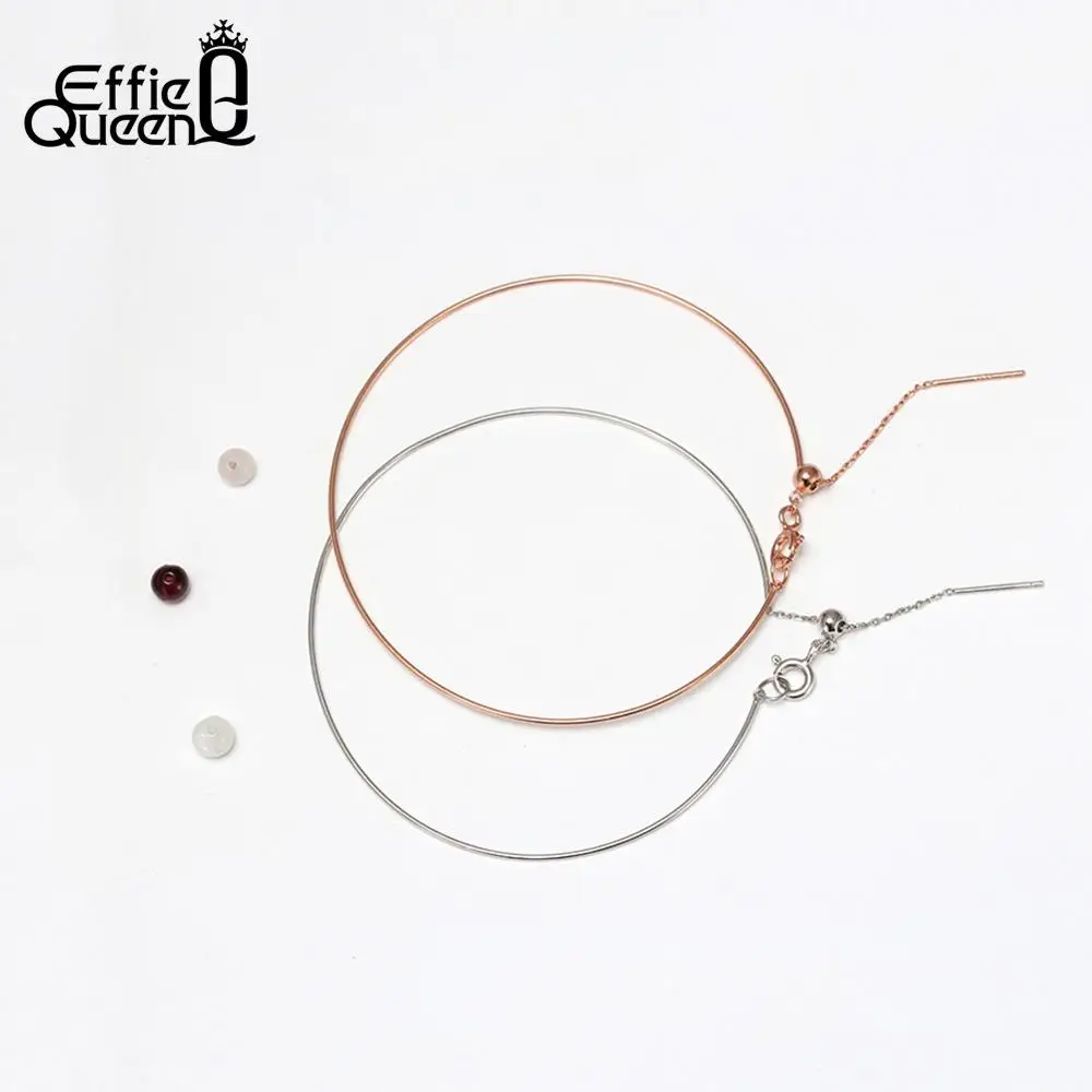 Effie queen 925 пробы Серебряный браслет для женщин с 3 камнями регулируемый браслет Серебряный свадебный подарок ювелирных изделий BB47