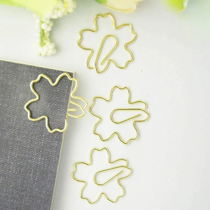 

30PCS Paper Clips, Cute Metal Paper Clips, Gold Paperclips Heart Cherry Diamond Shaped Document Clips for Office Supplies, Schoo