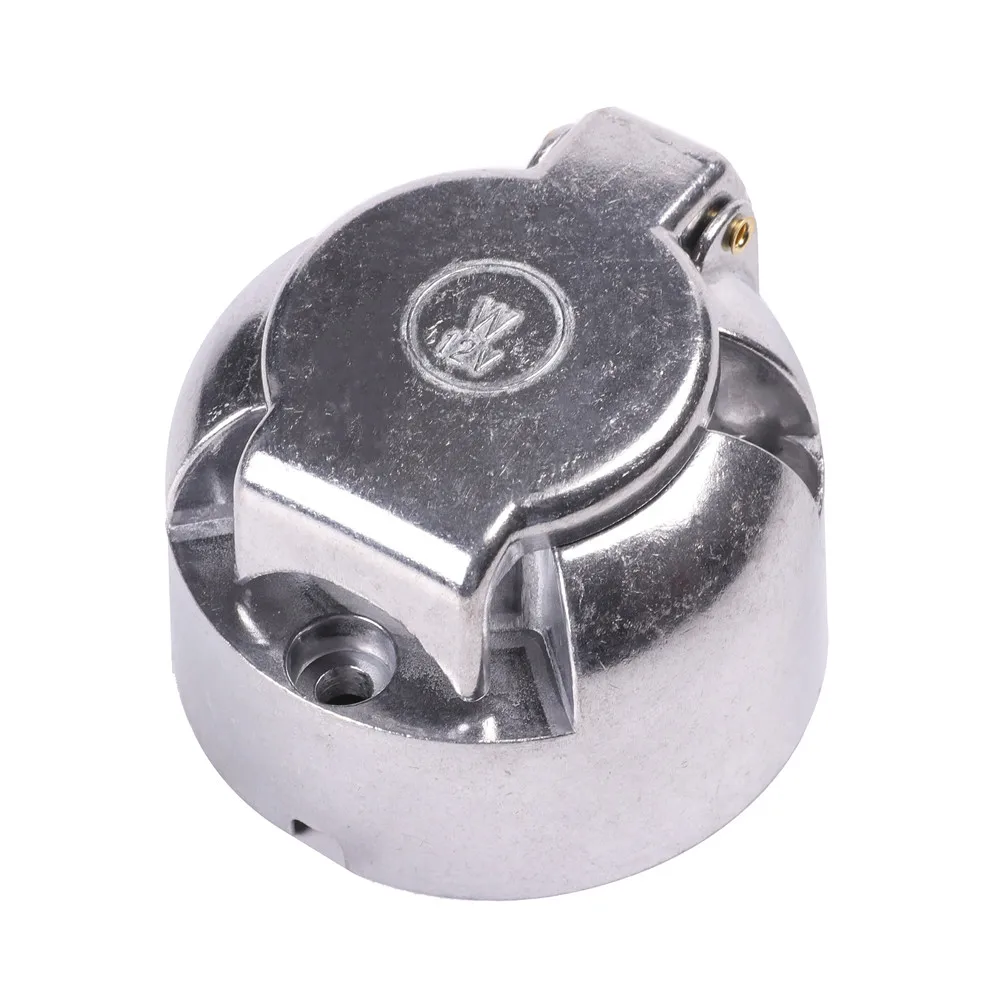 Towing Adapter AOHEWEI 7 Pin Towbar Trailer Socket Metal Aluminium Alloy Towing 12V Round Adapter Car Lights Connectors for Boats Truck Caravan