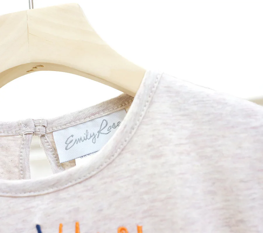 Осенняя хлопковая рубашка с короткими рукавами для девочек, рубашка с аппликацией и кисточками для девочек