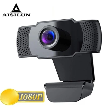 

1080P HD Webcam Mini Computer PC WebCamera USB Driver-Free Built-In Dual Microphones for Live Broadcast Video Calling Conference