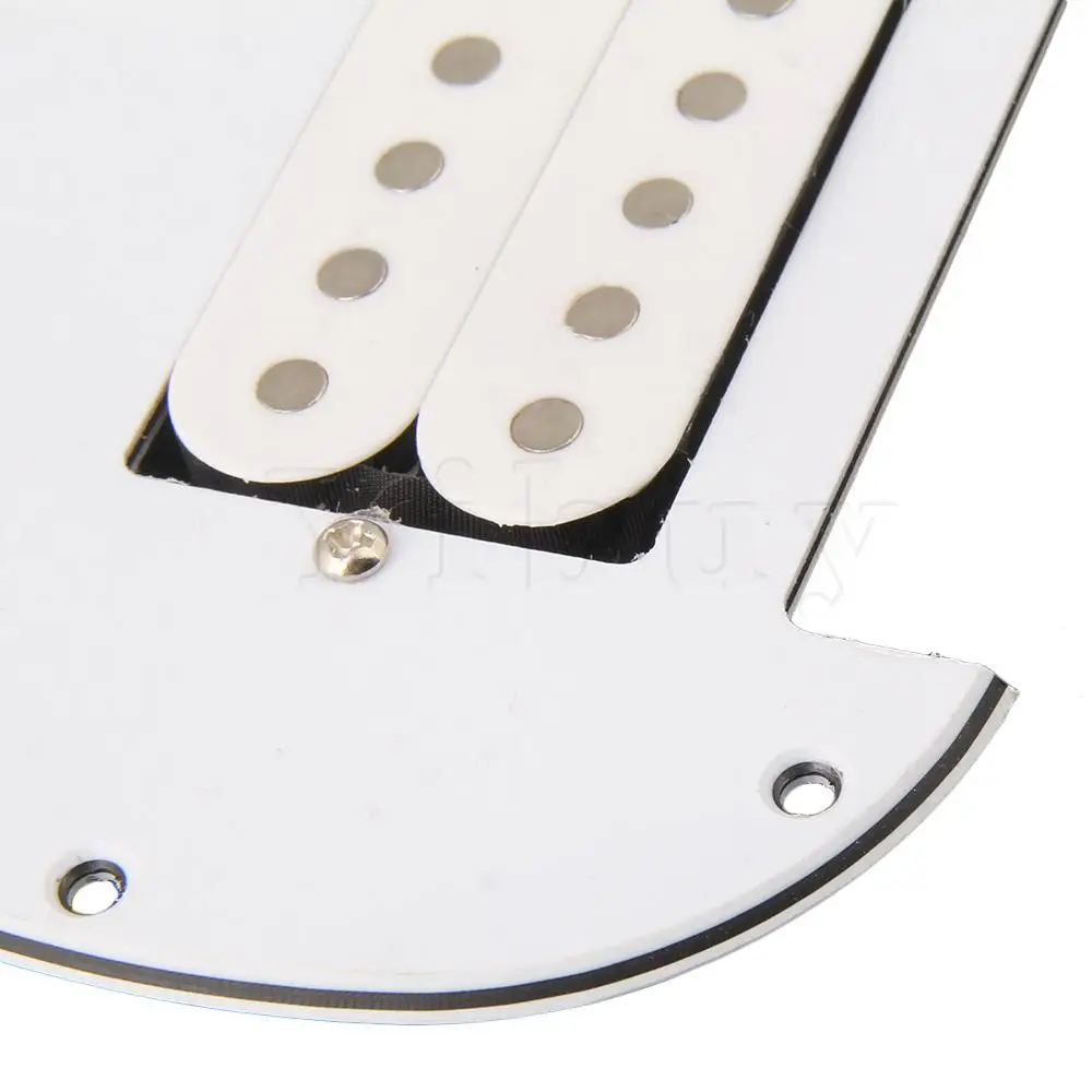 Yibuy белая Проводная пластина с 11 отверстиями HH humbucks для электрогитары|pickguard hh|loaded