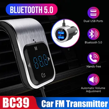 

Vehemo Bluetooth 5.0 BC39 Smart Car FM Transmitter Hands-Free Stereo Home TF Card Auto MP3 Player Wireless Audio