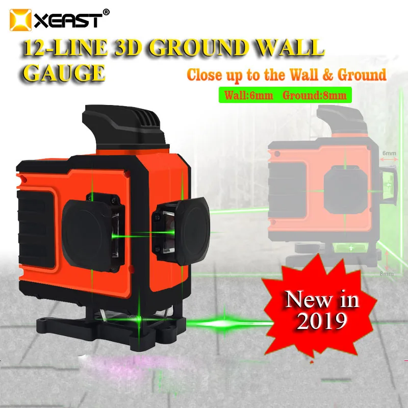 XEAST XE-62G 3D hohe präzision grünen strahl 12 linien laser ebene Automatische Selbst Nivellierung 360 Vertikale und Horizontale stick wand XEAST XE-62G 3D hohe präzision grünen strahl 12 linien laser ebene Automatische Selbst Nivellierung 360 Vertikale und Horizontale stick wand