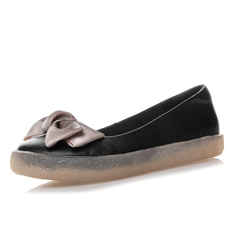 

Spring Genuine Leather Tendon Soft-Sole Versatile Fashion Shoes WOMEN'S Shoes Shallow Mouth Retro Flat Large Size WOMEN'S Shoes
