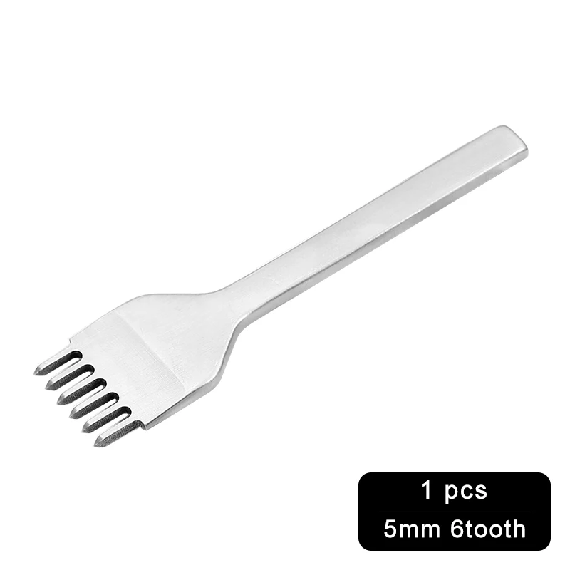 1Pcs 5mm6Prong MIUSIE 1 шт. 3/4/5/6 мм дыроколы для шнуровки для сшивания инструмент дырокол, кожаная сумка с 1/2/4/6 зубец бриллиант точка - Цвет: 1Pcs 5mm6Prong