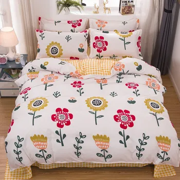 

Cartoon Flower Pattern Girl Boy Kid Bed Cover Set Duvet Cover Adult Child Bed Sheets And Pillowcases Comforter Bedding Set 61071