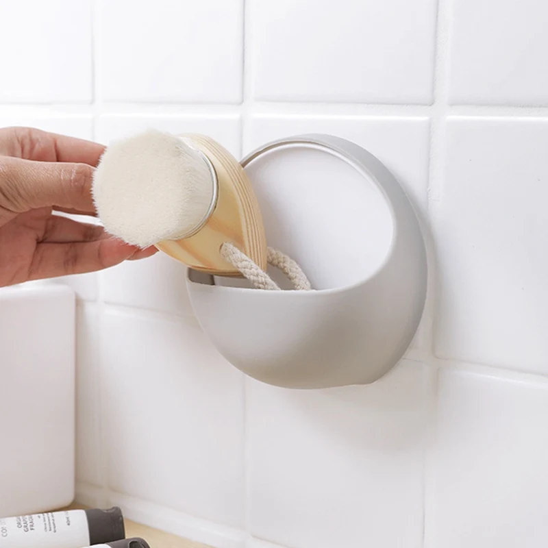 gray No punching soap box simple leachate soap Box wall-mounted soap rack creative bathroom soap Box - Color: gray