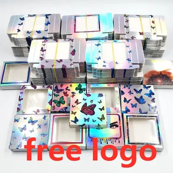 

Butterfly box 25mm 3D Mink Lashes Rectangle Cardboard holographic soft paper Boxes False Eyelashes Packaging Box Empty