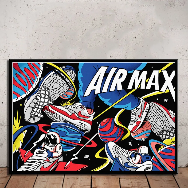 Тапки Майкл Джордан обувь мода AJ история Air Max художественная живопись холст настенные украшения дома современный плакат для гостиной