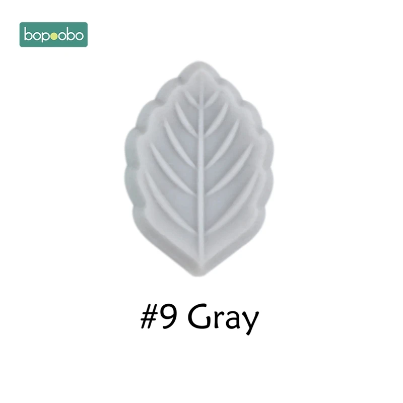 Gray Leaf Bopoobo 5 шт. силиконовые бусины лист крошечные стержни BPA Бесплатно Силиконовый Прорезыватель для зубов для малышей игрушки силиконовые бусины DIY Детские Силиконовые для прорезывание зубов грызунов - Цвет: Gray Leaf