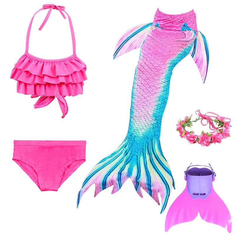 

Girls Tail Mermaid Tails Kids Swimsuit Costumes With Monofins Bikini Swimming Cosplay Little Mermaid tail for Children Swimwear