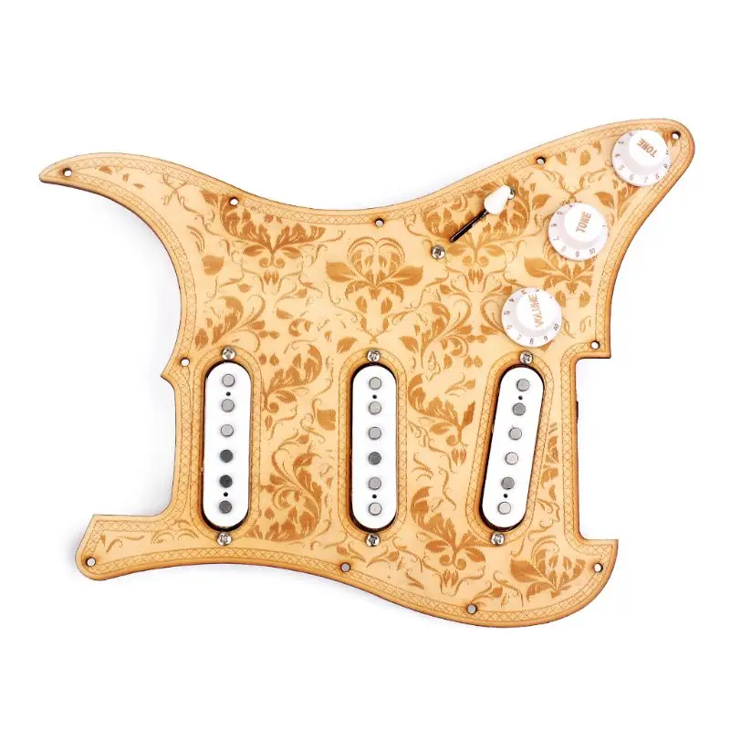 Белый Новинка SSS Prewired Pickguard 3 Одиночная катушка 5 переключатель звукоснимателя для электрогитары - Цвет: Белый